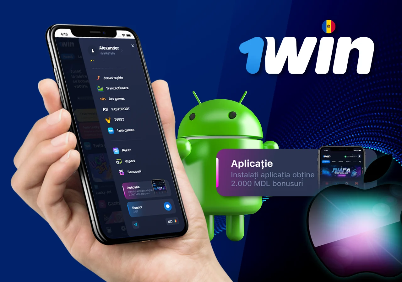 Instalează aplicația mobilă gratuită 1Win pentru a te bucura de Lucky Jet oriunde te-ai afla.